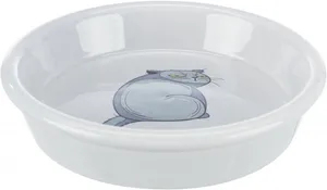 Keramikschale mit Katzenmotiv, 0,25 l/o 13 cm, grau
